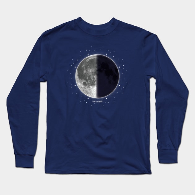 Third Quarter/ Half Moon - Moon Phases Long Sleeve T-Shirt by meownarchy